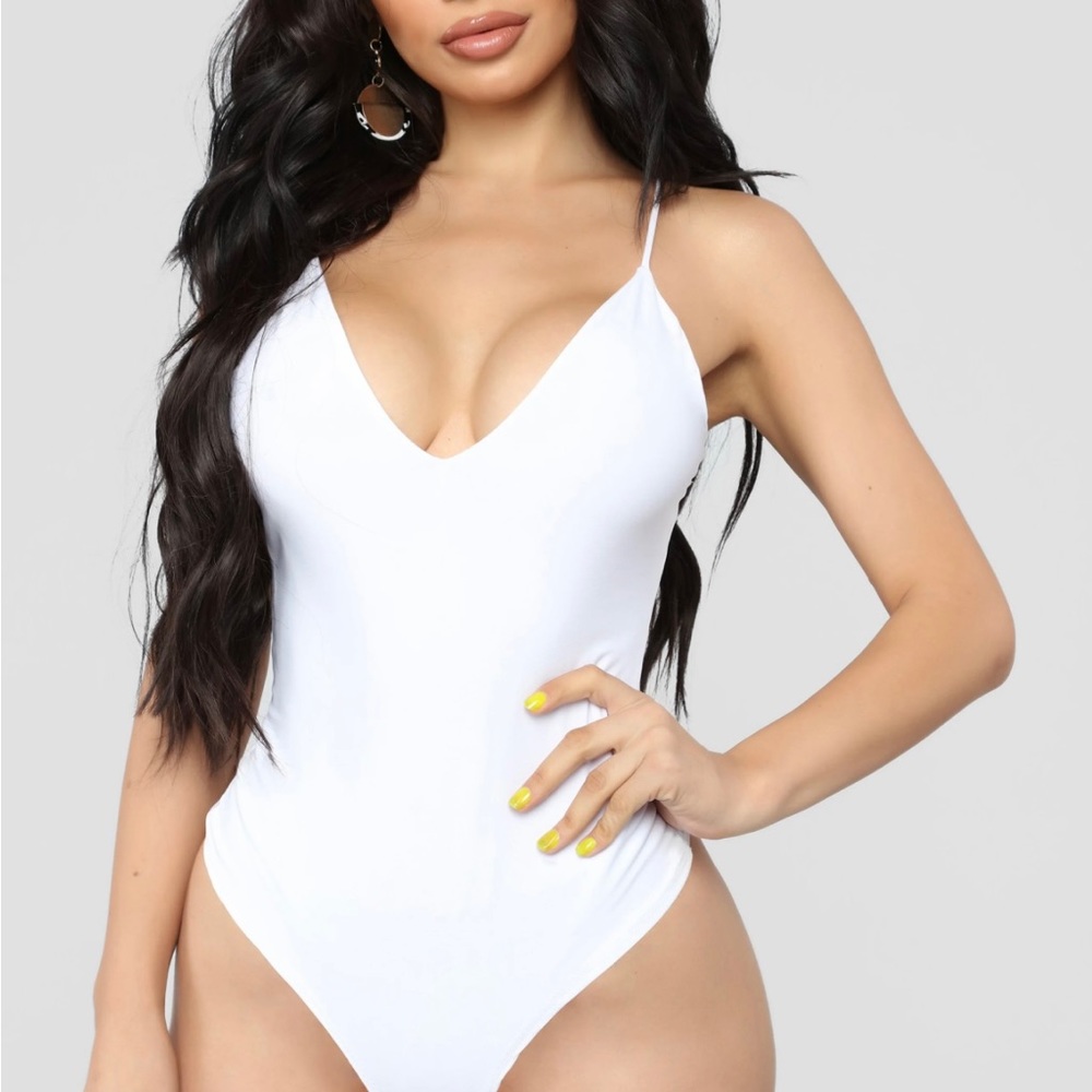 White bodysuit fashion nova